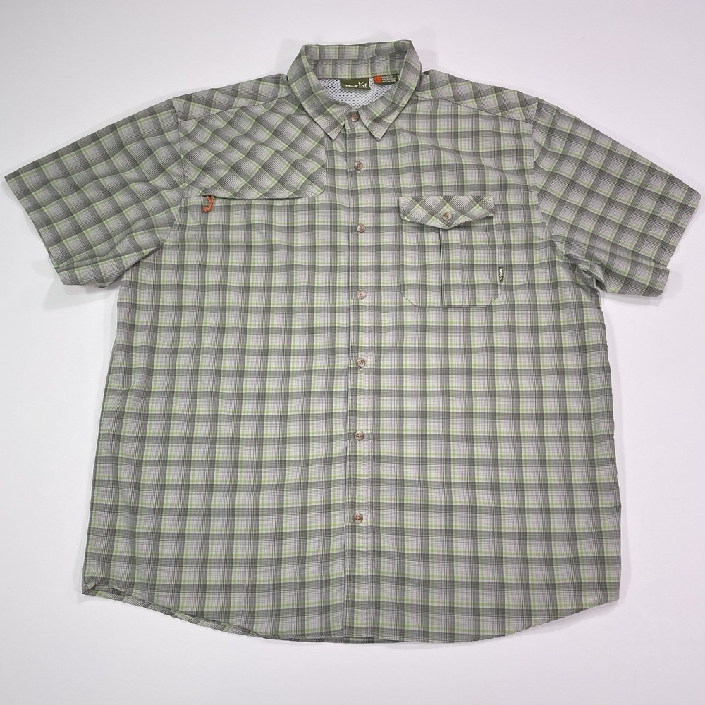 Howler Bros Button Up Shirt Men's Large Plaid Print Short Sleeve Heed The Call